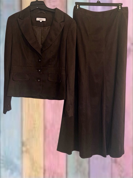 next Dresses & Skirts - Next Chocolate Brown Suede Two-Piece Skirt Set